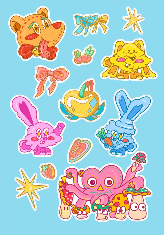 Sticker Pack - Rabbit Blue